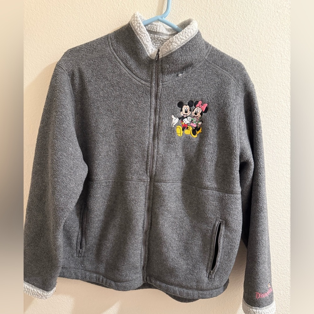 Disneyland Jacket Resort vintage Mickey & Minnie Full Zip Sweater Fleece Medium